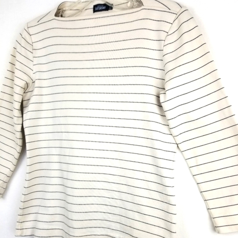 Kate Spade Saturday Ivory Striped Cotton Top Sz S - Picture 3 of 11